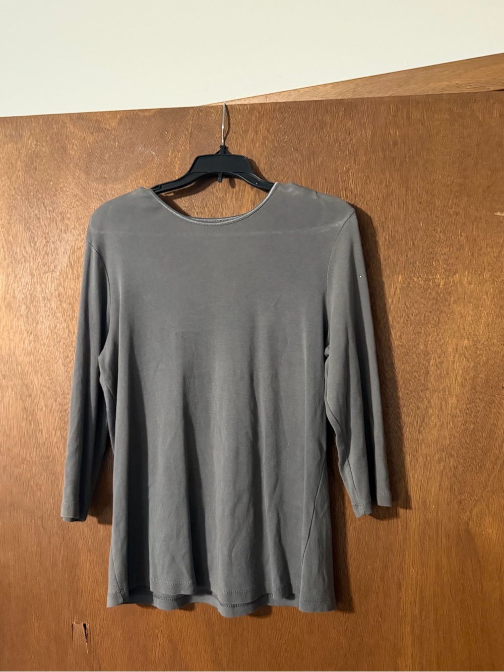Christopher & Banks Long Sleeve Crewneck Top - Gray